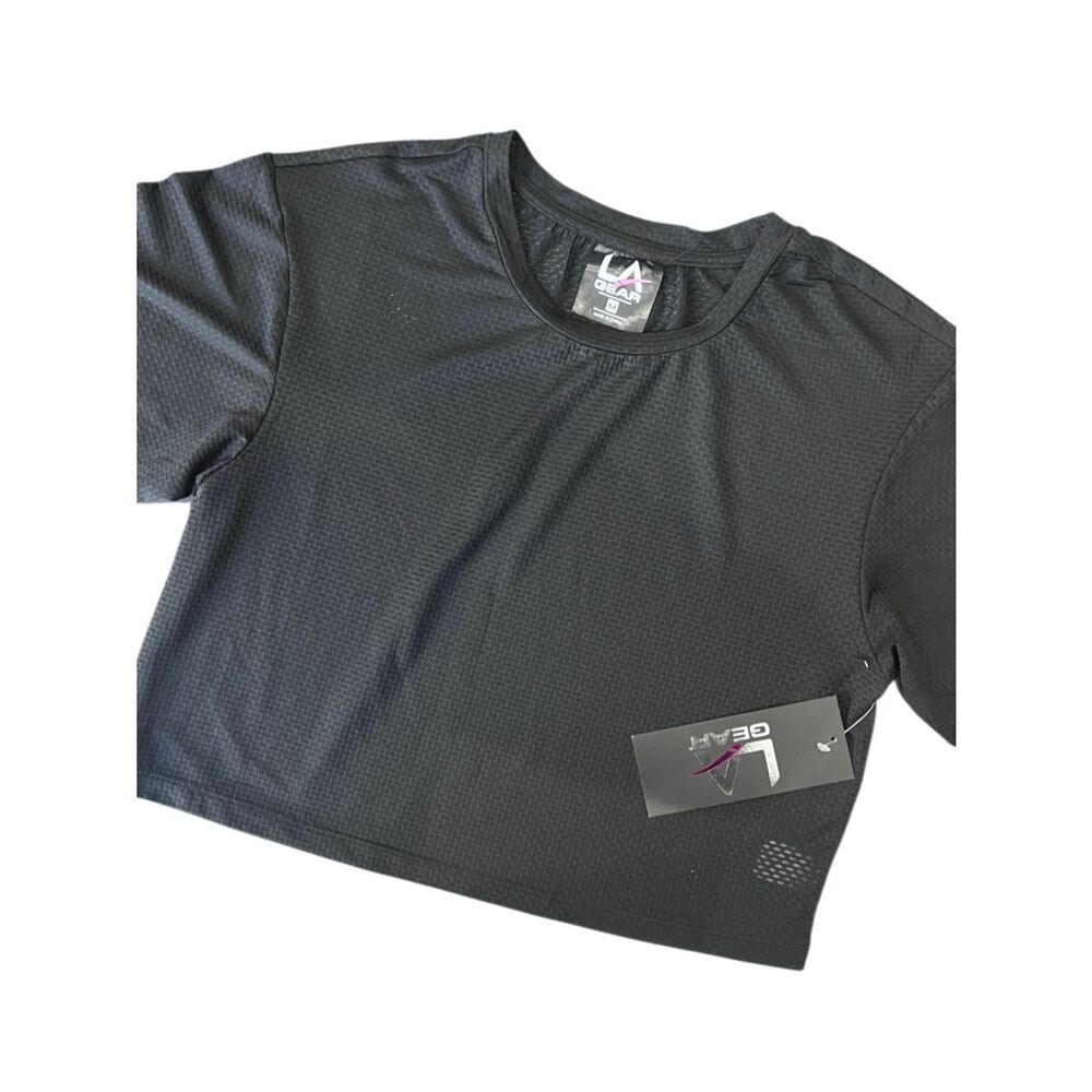 LA Gear Mesh Boxy Crop Top Black Size Medium